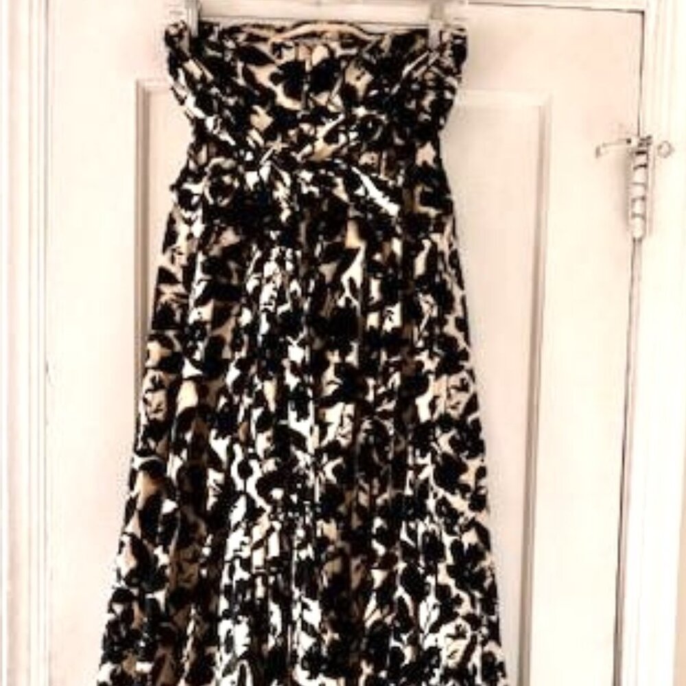 J Crew Collection Strapless Bow Back Maxi Floral Print Cotton Maxi Dress Wedding - Picture 12 of 15